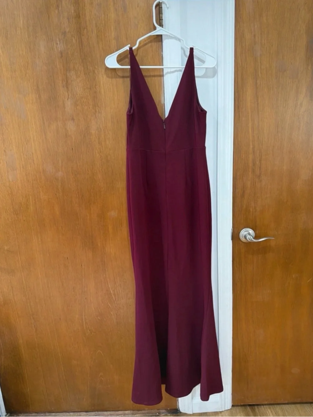 V-Neck Sleeveless Maxi Dress in Deep Wine